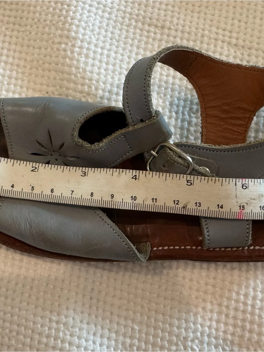 Girls Leather Slingback Sandals Lt Blue Size 11